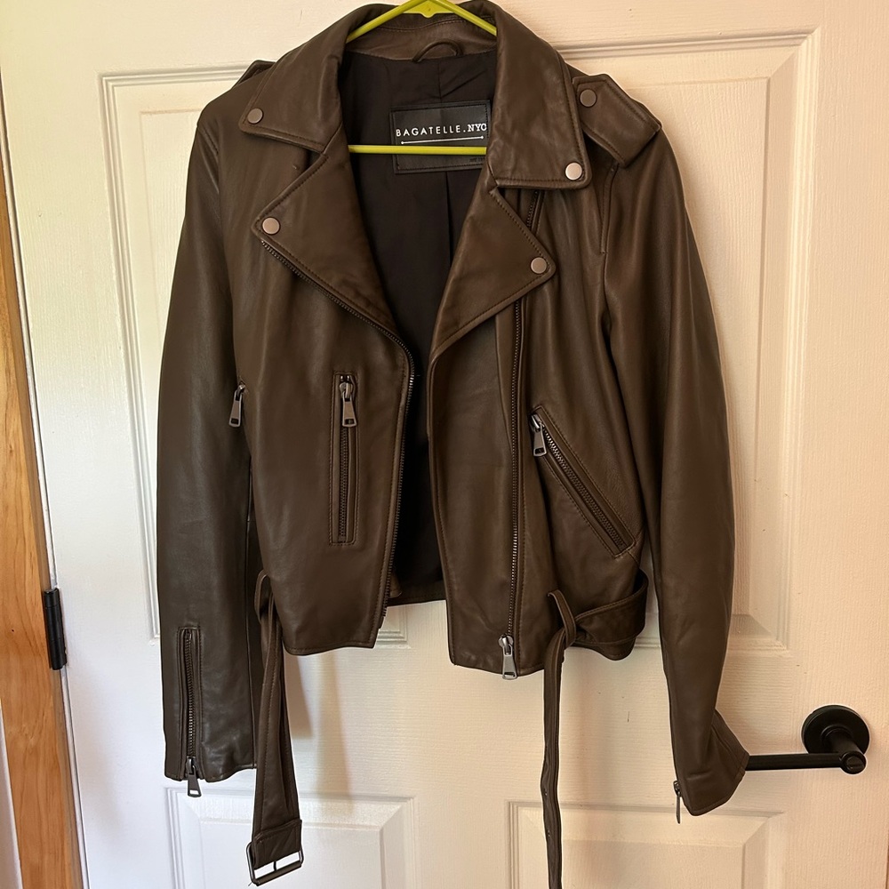 Bagatelle Genuine Leather Bomber Jacket